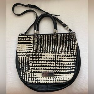 Marc by Marc Jacobs Black and White Graphic Printed Haircalf Bag